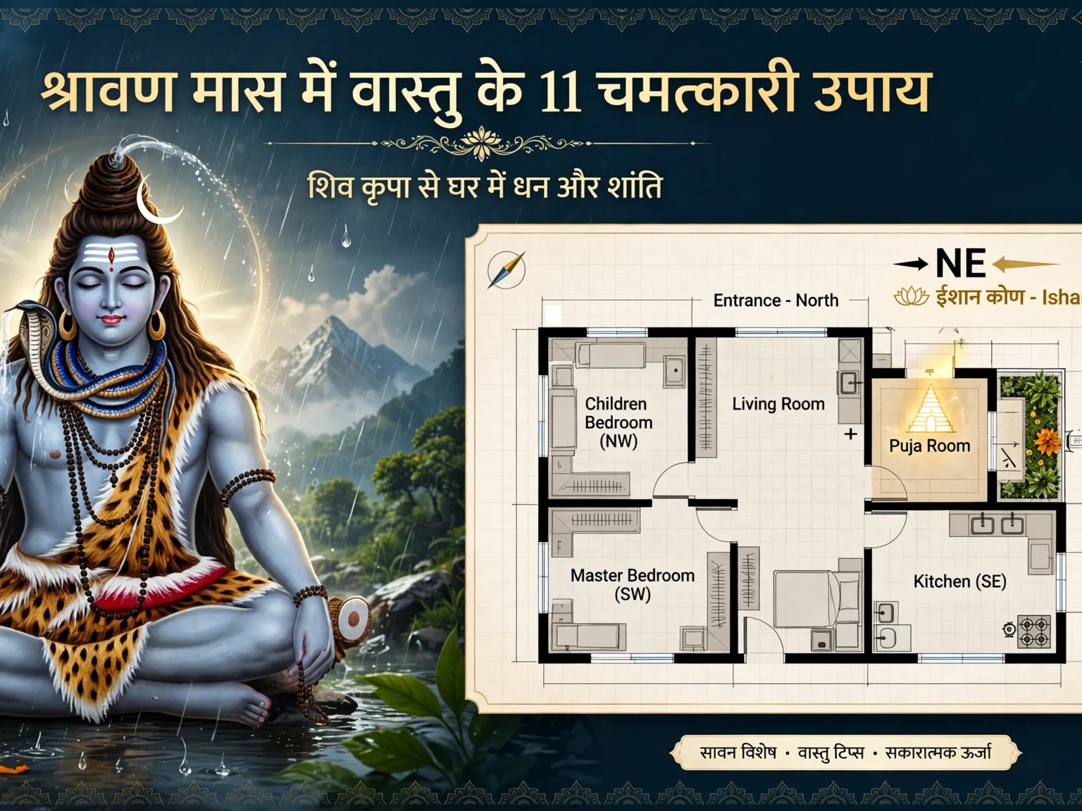 श्रावण मास में वास्तु के 11 चमत्कारी उपाय: शिव कृपा से घर में धन, शांति और पाप नाश