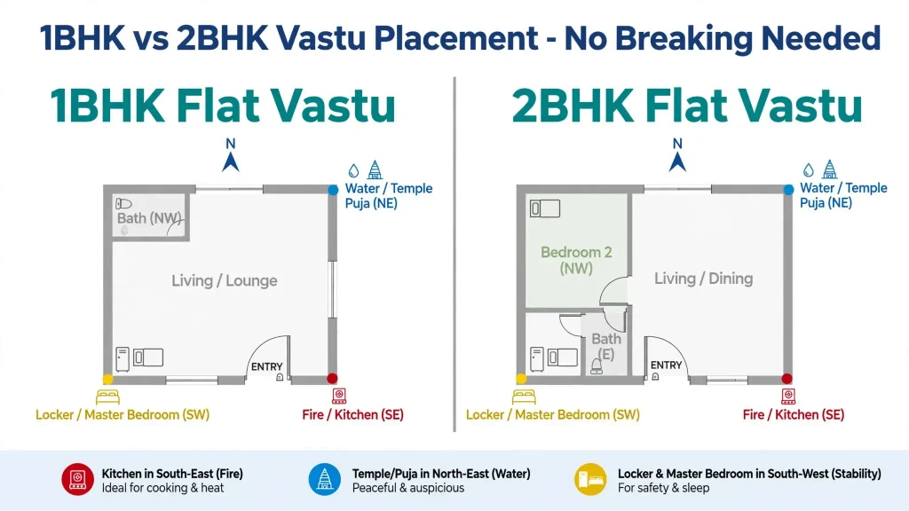 Vastu for Home: 21 Rules for 1BHK & 2BHK Flats Without Demolition [2026 Guide]
